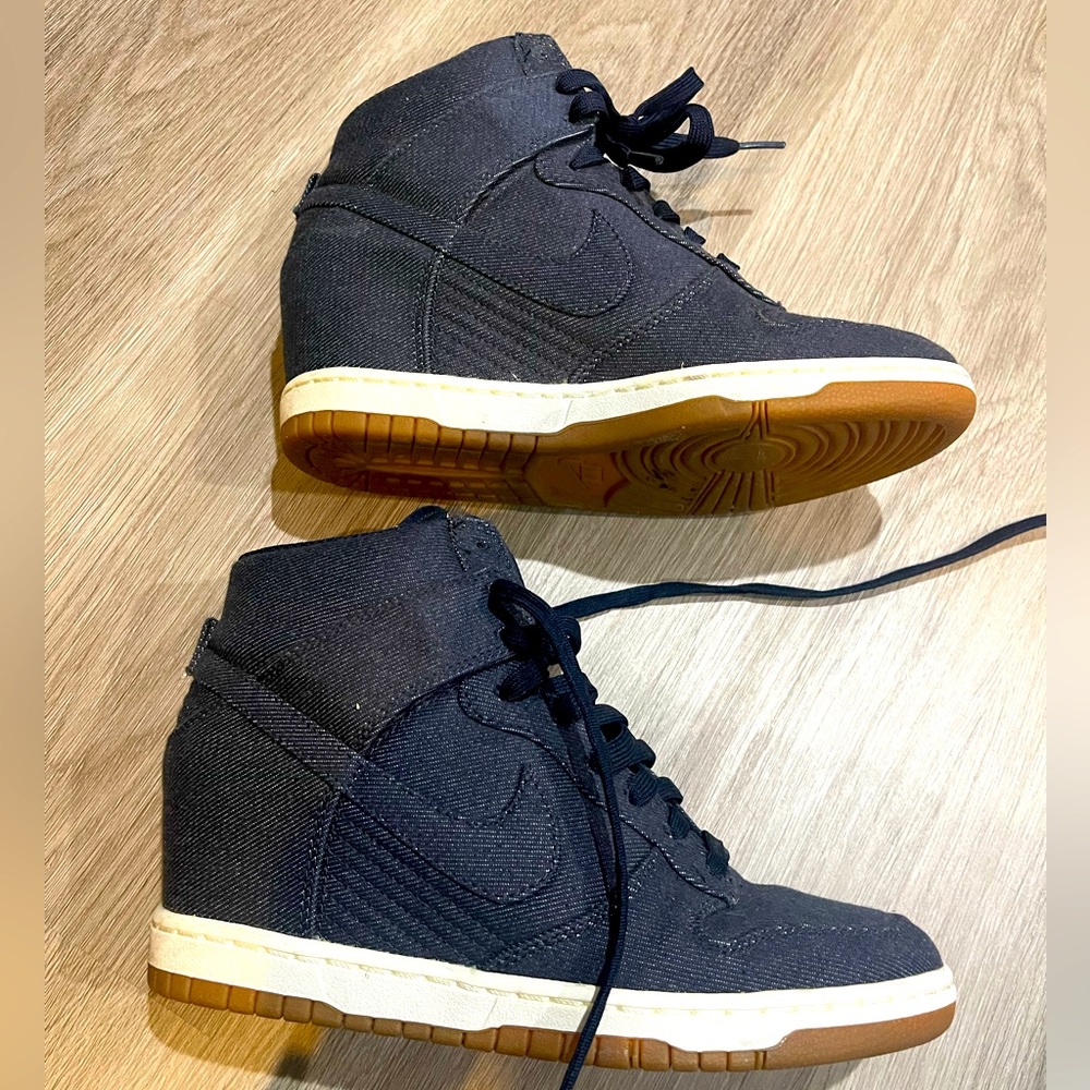 Nike Black and Tan Platform Sneakers